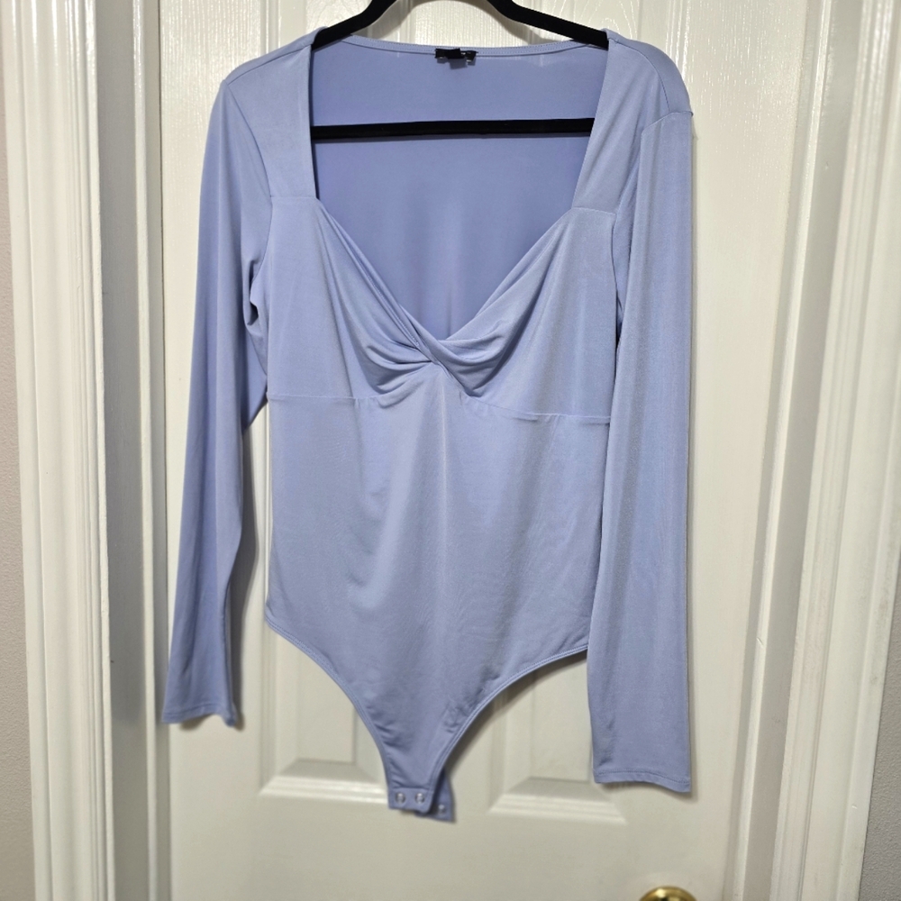 Women's Light Blue Long Sleeve Express Bodysuit